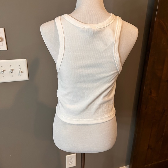 NWT Off White Cream Ribbed Racerback Ribbed Tank - Picture 7 of 8